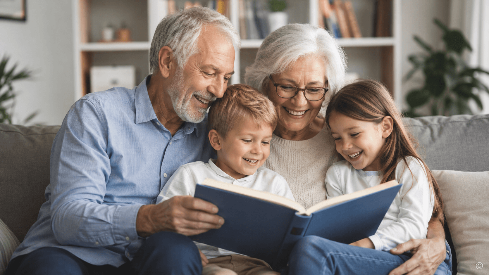 Pflichtteil: Können Kinder enterbt werden? — grosseltern buch lesen enkel sofa